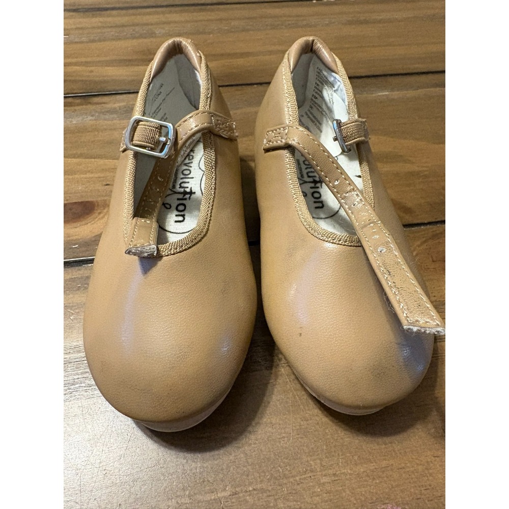 Evolution Dancewear Kids Tap Shoes Tan Mary Jane Buckle US Size 10.0C RD60005